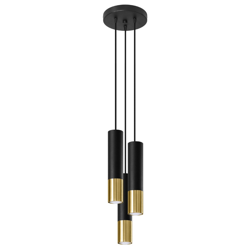 Pendel lampa LOOPEZ 3P svart/guld