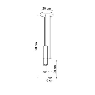 Pendel lampa LOOPEZ 3P svart/guld