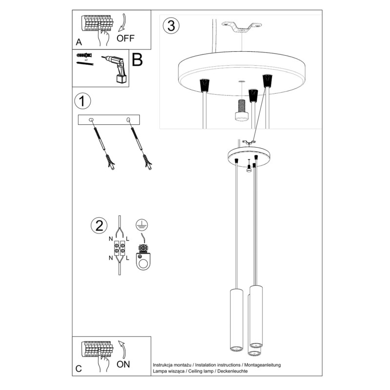 Hängande lampa LINO 3P