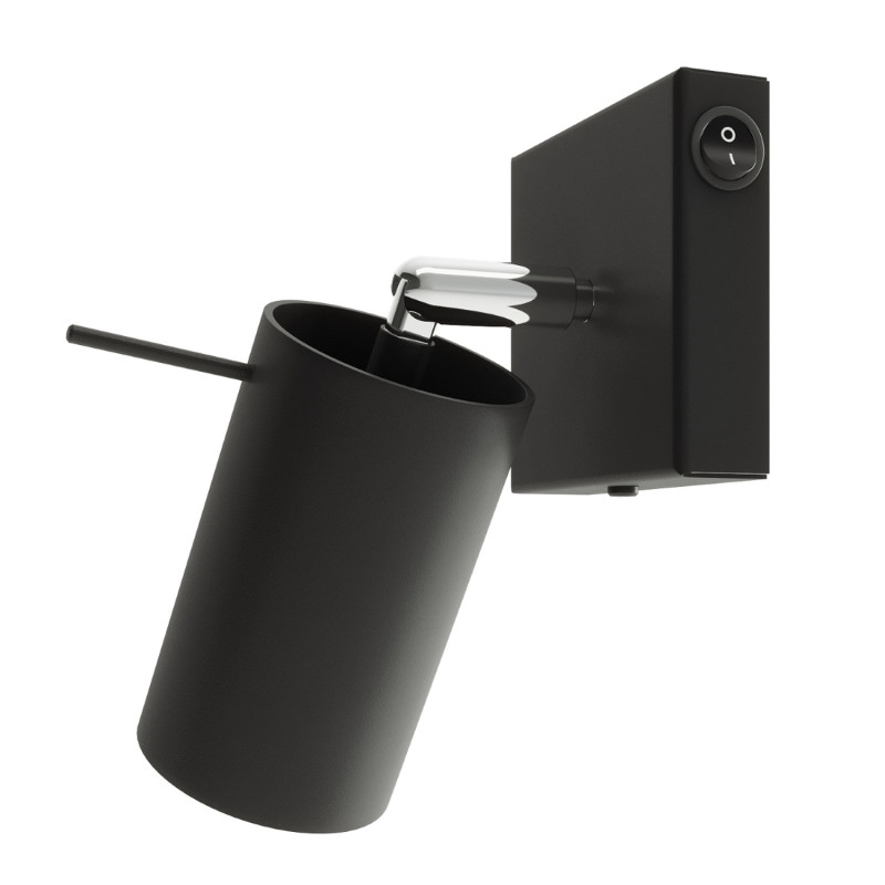 Vägglampa RING svart en strömbrytare