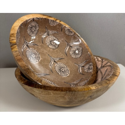 Skål Trä/Emalj 20 cm