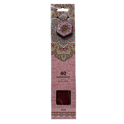 Rökelse Rose med hållare 40-pack