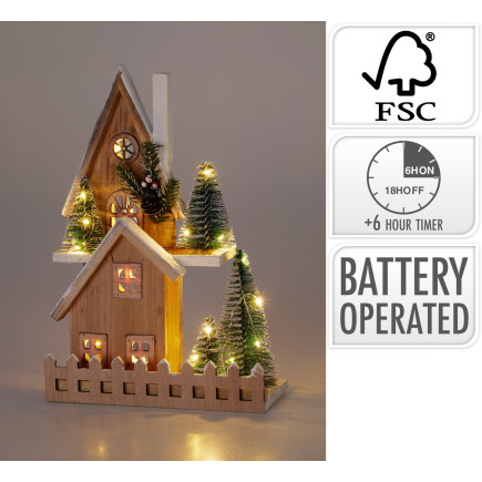 Julby By Hus Led Trä 33 cm