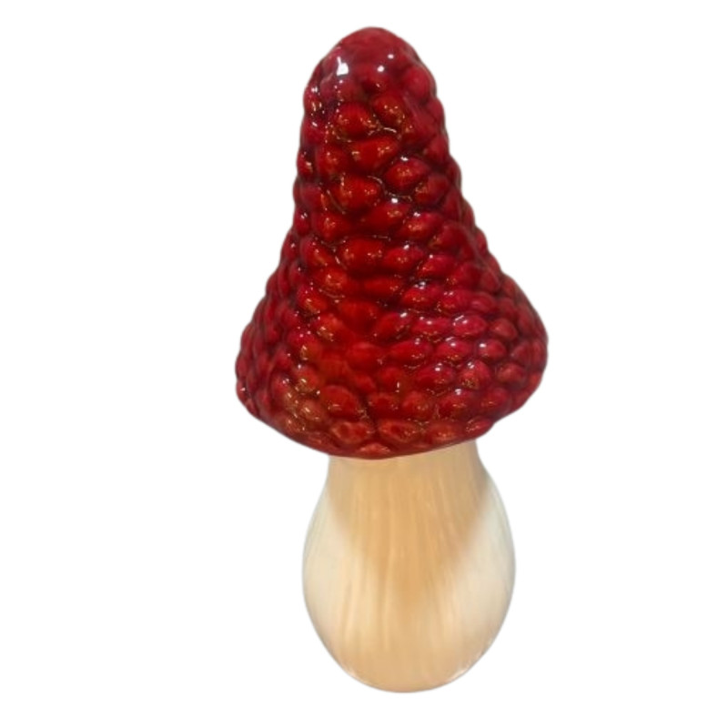 Svamp Keramik Dekoration Röd 18 cm Svamp Keramik Dekoration Röd 18 cm