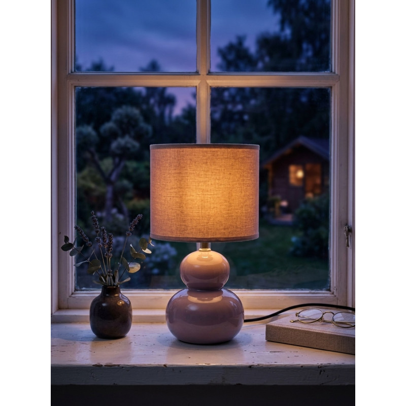 Bordslampa Lampa Klot Greige Keramik 29 cm