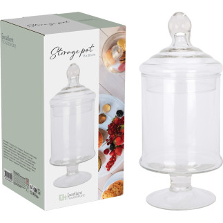 Burk Glas med lock Kakburk 28 cm Burk Glas med lock Kakburk 28 cm