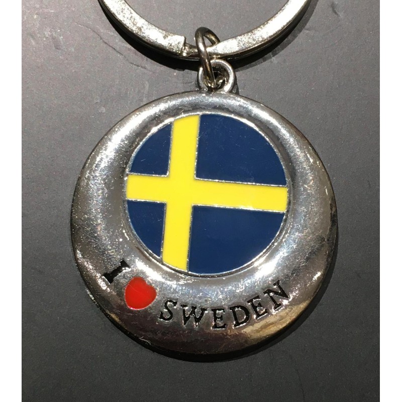 Nyckelring Souvenir Flagga I Love Sweden
