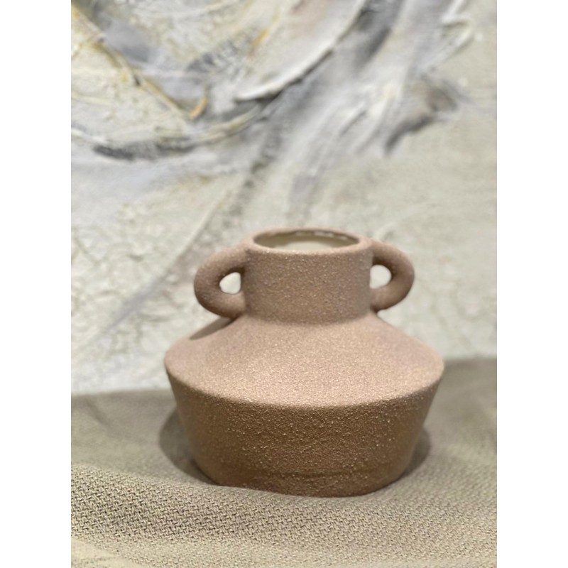 Urna Vas med handtag Beige 12 cm Urna Vas med handtag Beige 12 cm