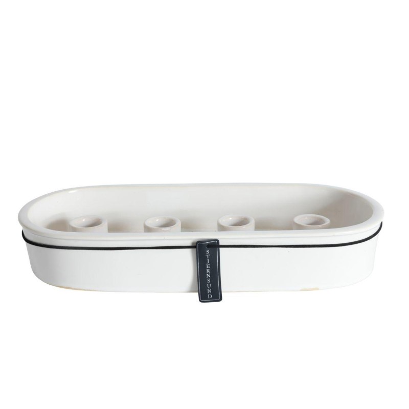 Adventsljusstake Vit Keramik 33x13 cm