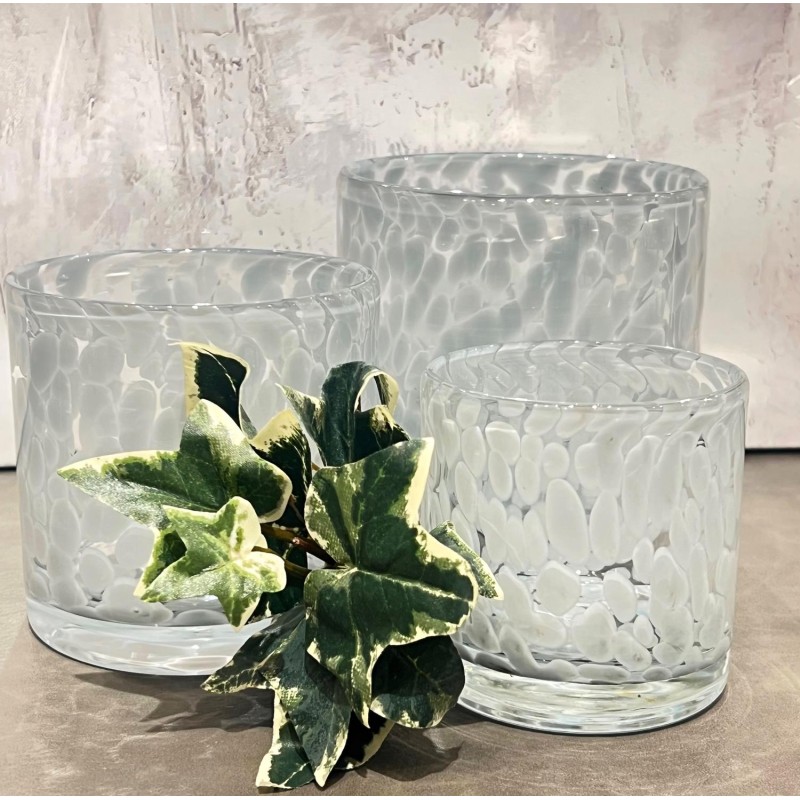 Ljushållare Grå Mönstrad Glas 12x12 cm