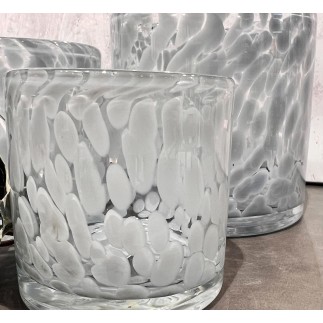 Ljushållare Grå Mönstrat Glas 10x10 cm