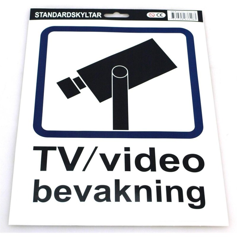 Stickers TV/Videobevakning A4 Stickers TV/Videobevakning A4