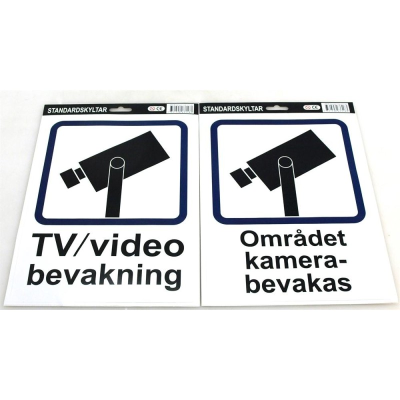Stickers TV/Videobevakning A4 Stickers TV/Videobevakning A4