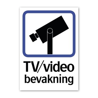 Stickers TV/Videobevakning A4 kamera Stickers TV/Videobevakning A4 kamera