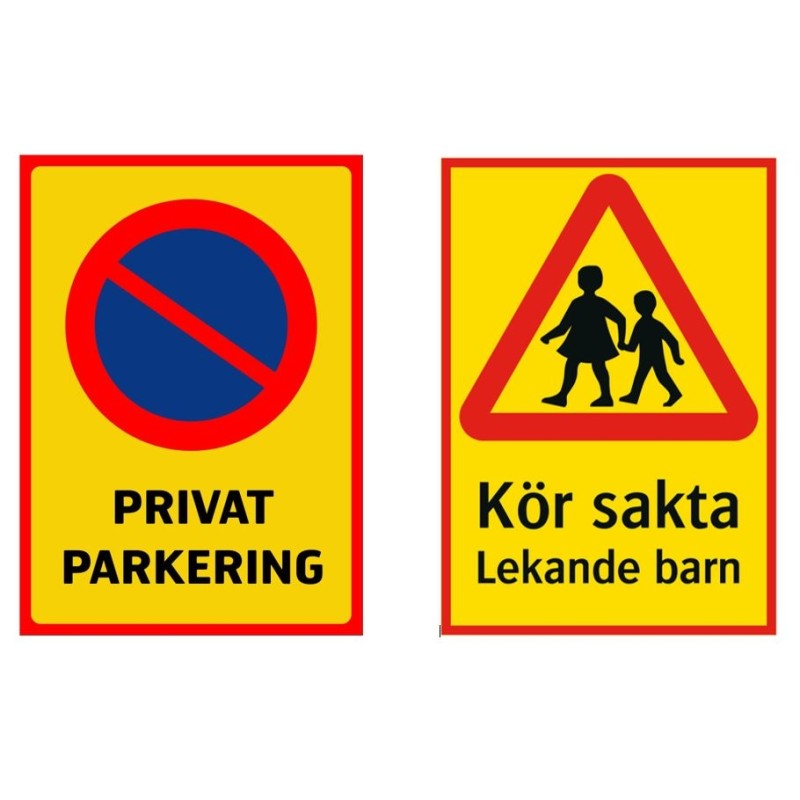 Skylt Kör sakta/Parkering 30x40 cm Skylt Kör sakta/Parkering 30x40 cm