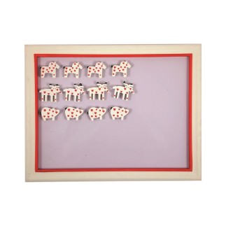 Magnet Jul Trä 3-pack Häst Gris Älg