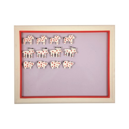 Magnet Jul Trä 3-pack Häst Gris Älg